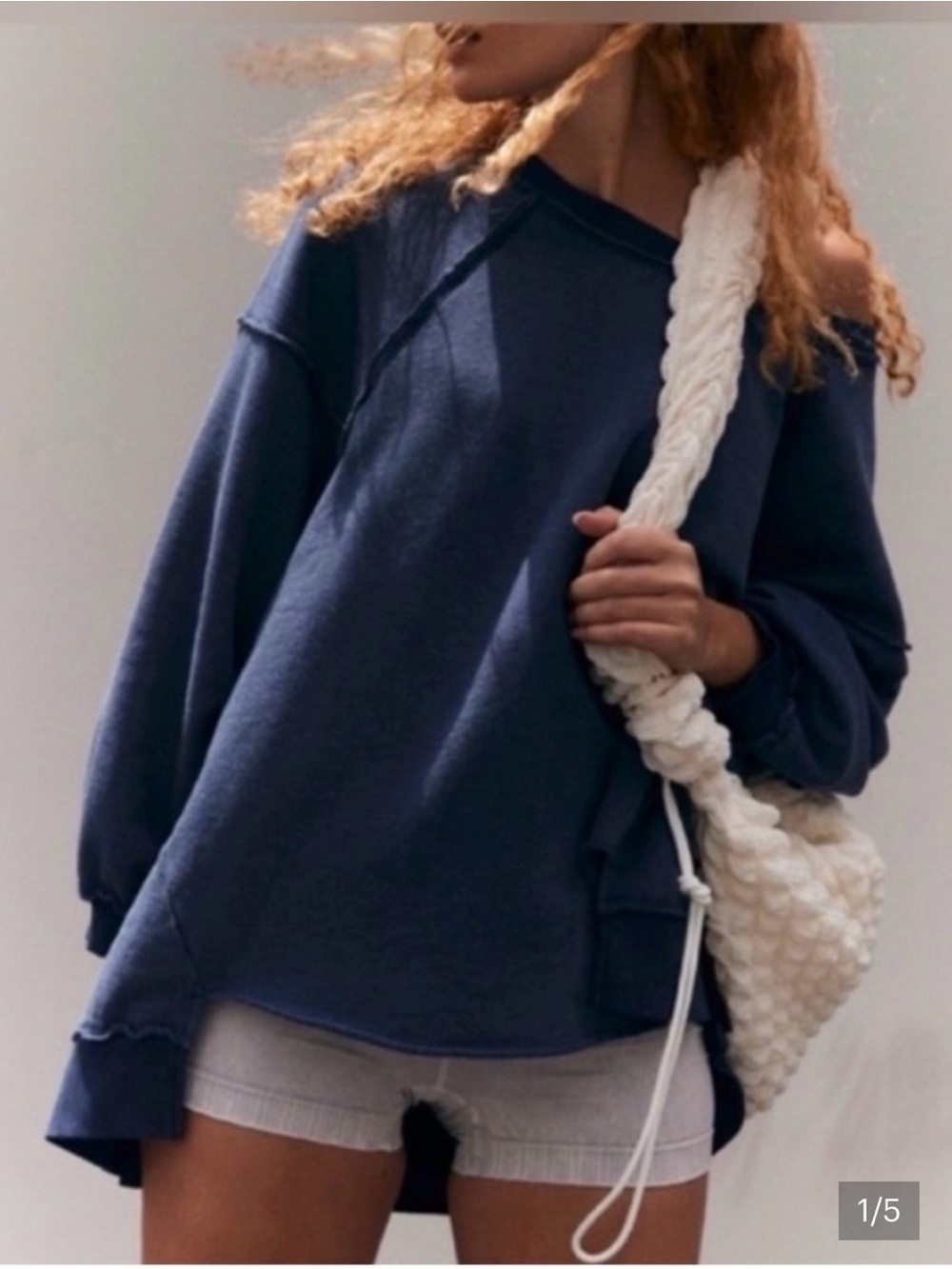 Free People/ FP Movement One To Beat Pullover Midnight Navy Size Large